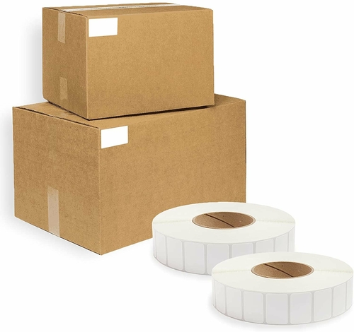 43200 Pack of White Thermal Transfer Labels 1.5" x 1" with 3" Core.