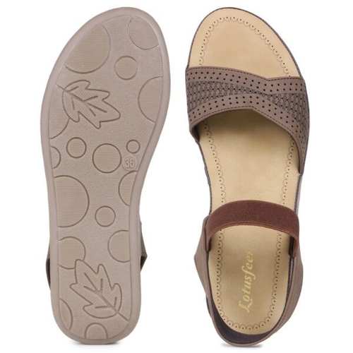 TPR Sole Stitched Style Sandal Brown
