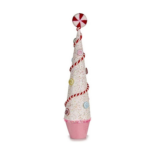 Decoration Christmas Cones Sequins 23 x 106 x 23 cm Pink White