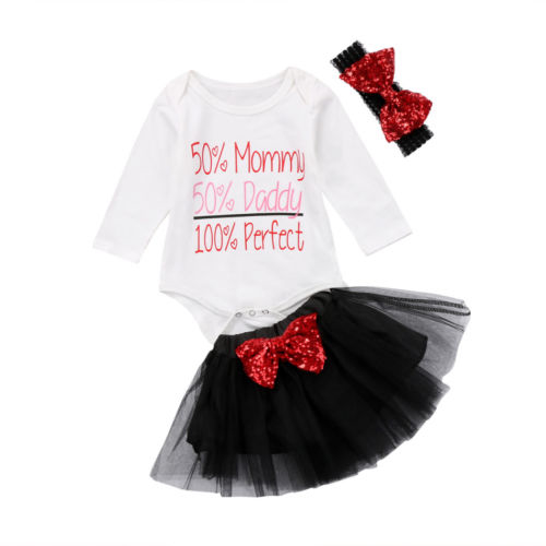 Newborn Baby Girls Top Bodysuit Sequin Tulle Lace