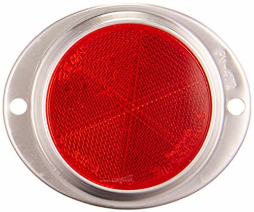 Barjan 049BP472R 3 in. Aluminum Reflector - Red, 2 Per Card