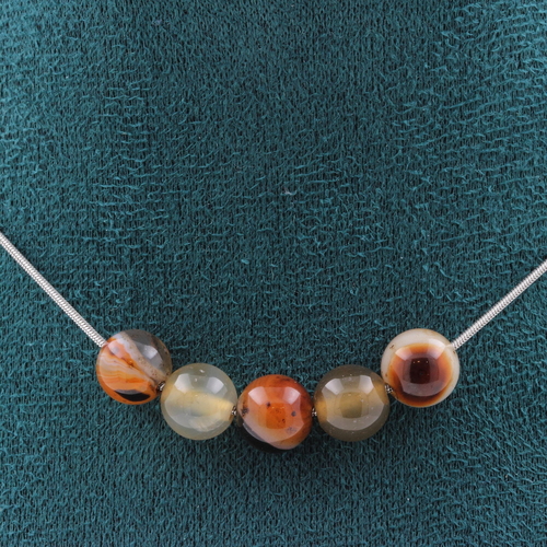 Dream Agate 5 beads 8 mm necklace.