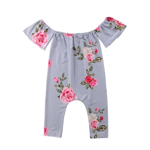 Newborn Baby Girl Cotton Floral Off-Shoulder