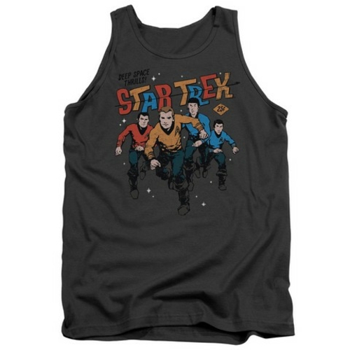 Trevco Star Trek-Deep Space Thrills - Adult Tank Top - Charcoal- Mediu