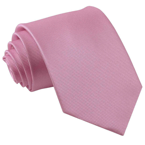 Solid Check Classic Tie - Light Pink