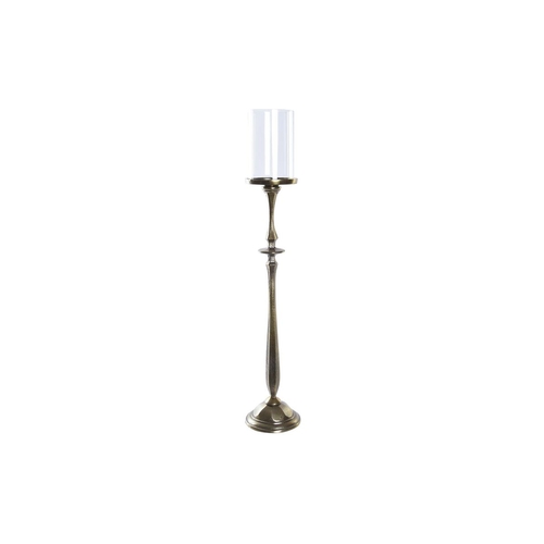 Candle Holder DKD Home Decor Crystal Golden Aluminium (13 x 13 x 71