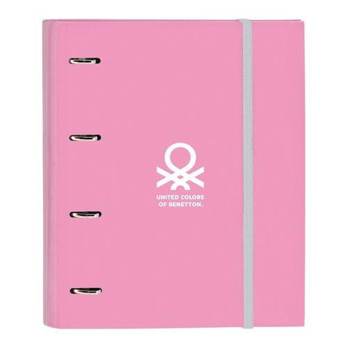 Ring binder Benetton Flamingo pink A4 Pink (27 x 32 x 3.5 cm) (35 mm)