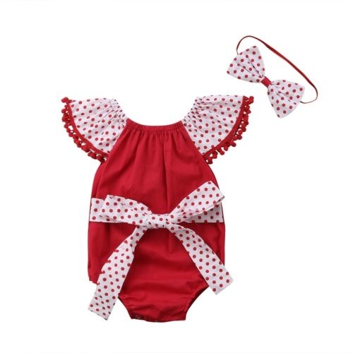 Toddler Kid Baby Girl Bowknot Clothes Bodysuit