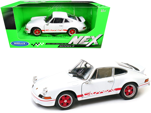 Porsche 911 Carrera RS 2.7 White with Red Stripes \NEX Models\" 1/24