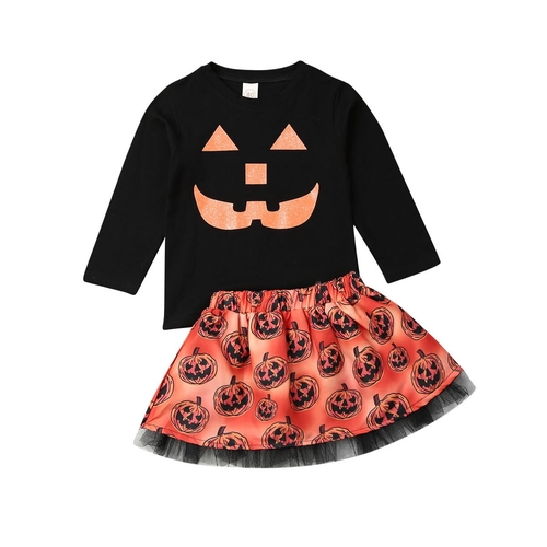 2019 Toddler Baby Girls Halloween Pumpkin Clothes