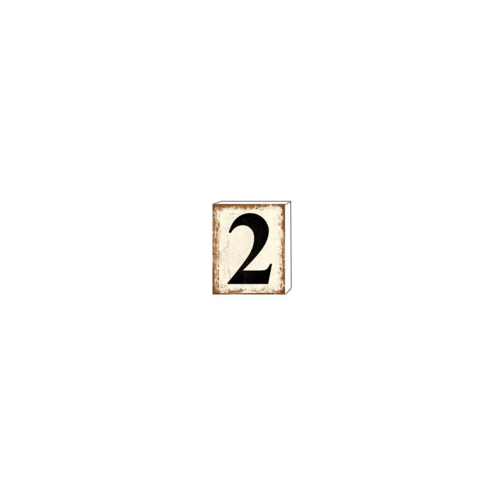 Mr. MJs Trading IV-S17-HZ082S 2 Wooden Number Block, White - Small
