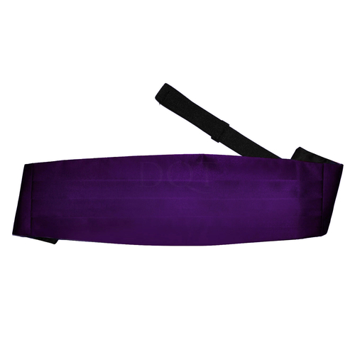 Plain Satin Cummerbund - Purple