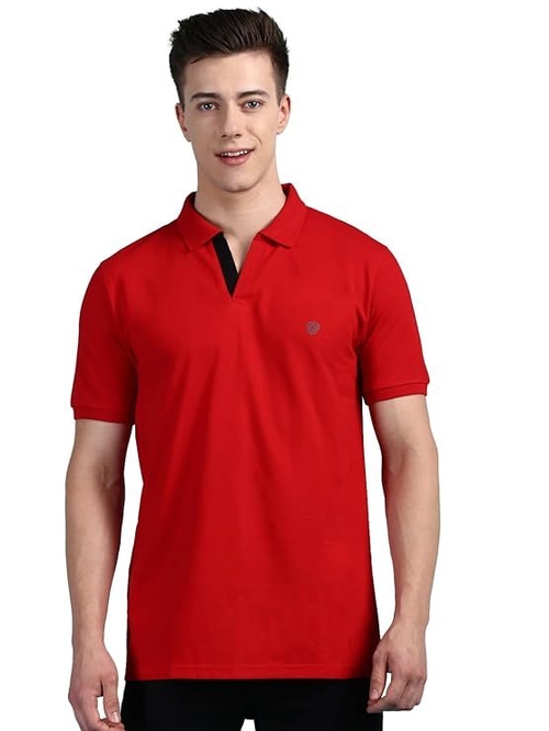 en's Regular Fit Polo Neck Half Sleeve Solid Casual T-Shirt | Polo