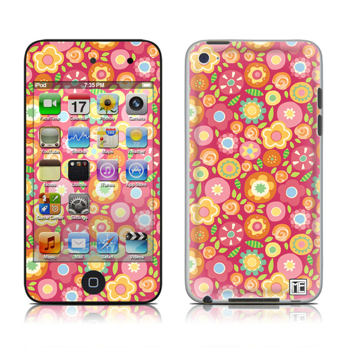 DecalGirl AIT4-SQUISHEDFLWRS iPod Touch 4G Skin - Flowers Squished