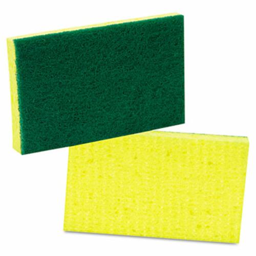 Scotch-Brite 74 Medium-Duty Scrubbing Sponge- 3-1/2 x 6-1/4- Yellow/Gr