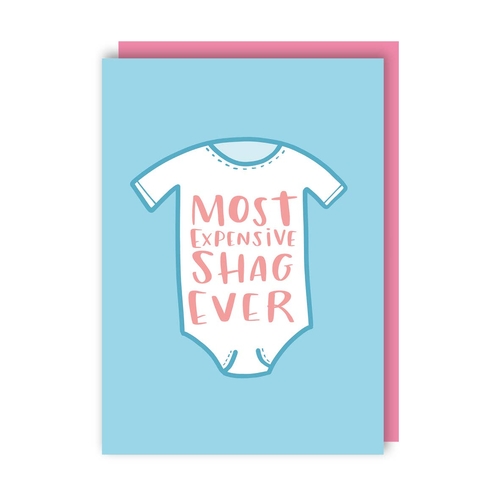 Expensive Shag Funny New Baby Pregnancy Card (Pack of 6)