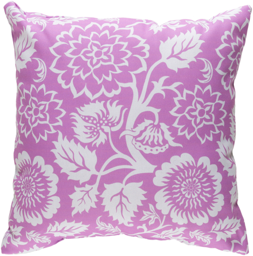 Surya MF024-1818 Moody Floral 18 x 18 x 4 in. Throw Pillow, White 