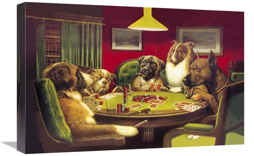 Global Gallery GCS-341405-1624-142 16 x 24 in. Poker Dogs- A Bold Bluf