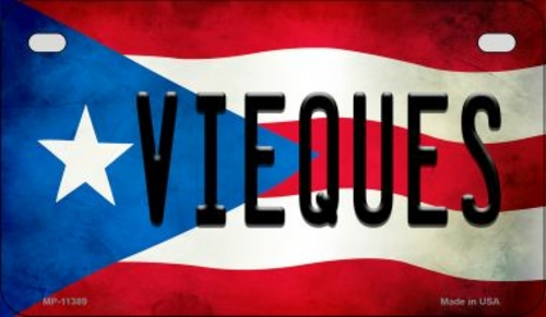 Smart Blonde MP-11389 7 x 4 in. Vieques Puerto Rico State Flag Novelty