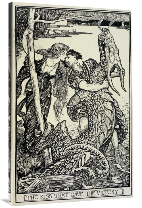 Global Gallery GCS-277563-44-142 44 in. The Kiss That Gave the Victory