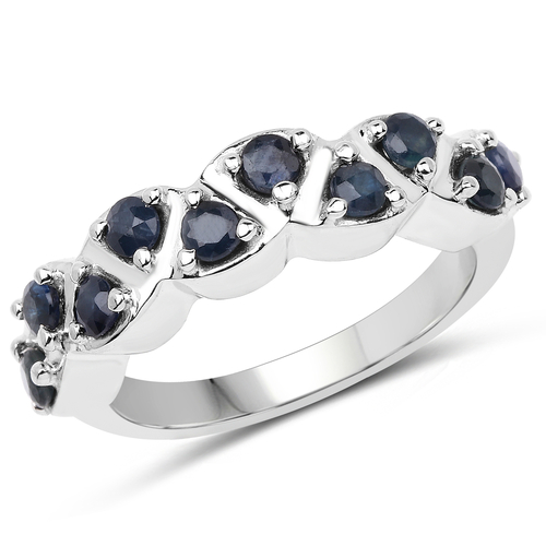 0.60 Carat Genuine Blue Sapphire .925 Sterling Silver Ring