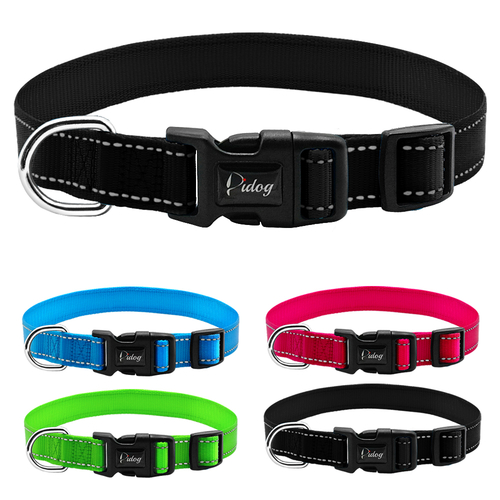 Reflective Nylon Dog Collar Adjustable Dogs