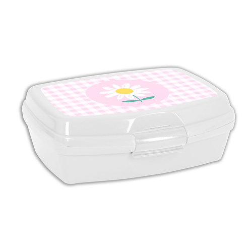 Sandwich Box Safta Flor Plastic Pink White (17 x 6 x 14 cm)