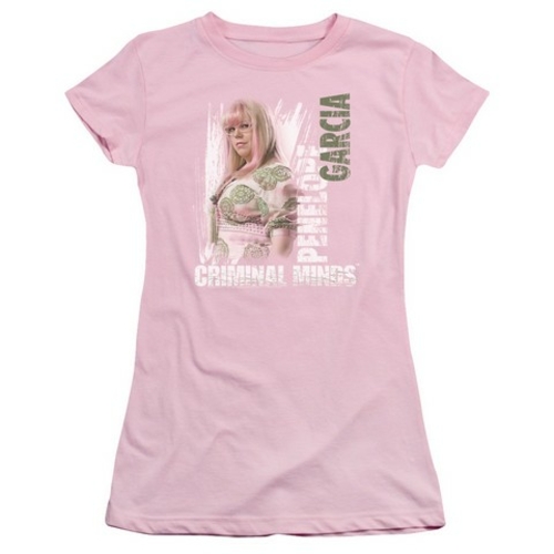 Trevco Criminal Minds-Penelope - Short Sleeve Junior Sheer Tee - Pink&