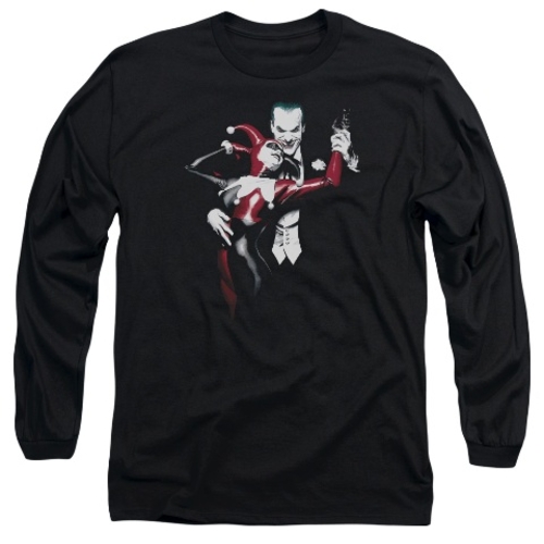 Trevco Batman-Harley And Joker - Long Sleeve Adult 18-1 Tee - Black- S