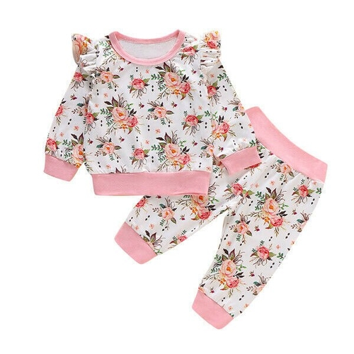 Pretty Autumn Infant Baby Girls Flowers Outfits