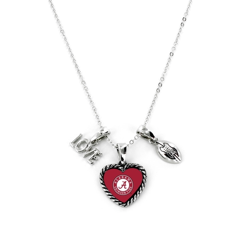 Alabama Crimson Tide Necklace Charmed Sport Love Football