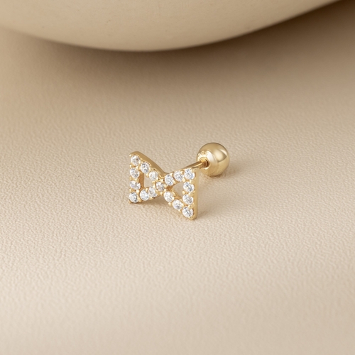 14K (58.5%) SOLID GOLD HOURGLASS PIERCING