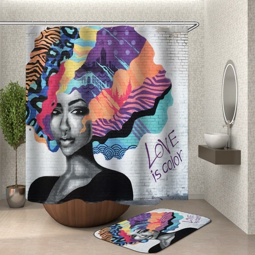 Love Is Color Wall Art Shower Curtain