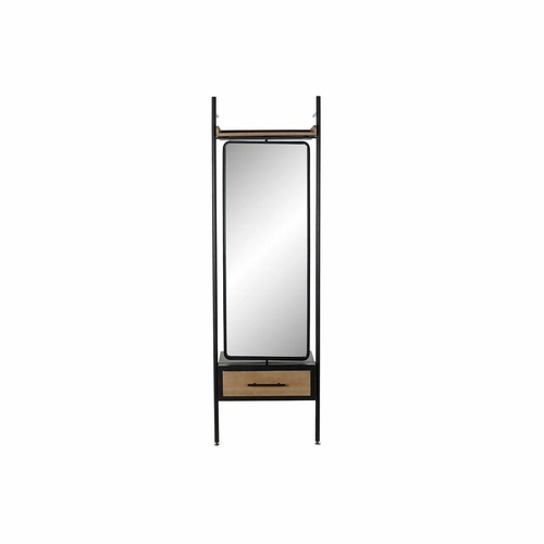 Free standing mirror DKD Home Decor Black Natural 58 x 30 x 191 cm