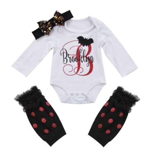 3PCS Newborn Baby Girls Outfit Clothes Romper