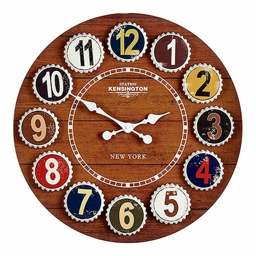 Wall Clock Multicolour Metal MDF (60 x 4 x 60 cm)