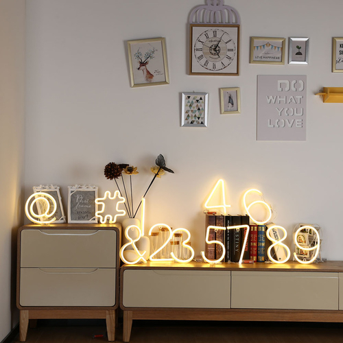 LED Neon Light Sign Number Light AA Battery