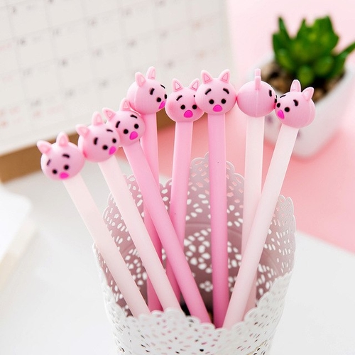 3 Pcs piggy Gel Pen Cute Pen Stationary Kawaii