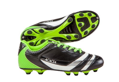 Acacia STYLE -37-025 Thunder Soccer Shoes - Black and Lime, 2.5Y
