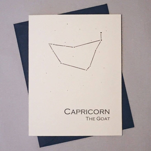 Capricorn Constellation Zodiac Sign Birthday Card 