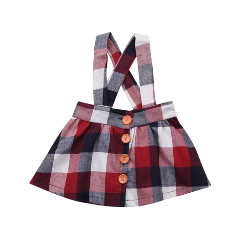 Girls Strap Formal Red Checked Plaids Newborn