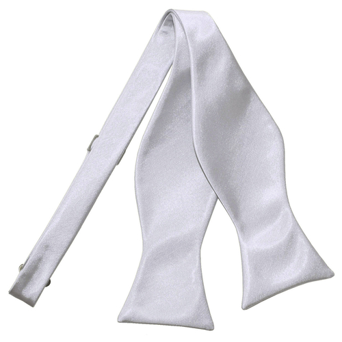 Plain Satin Self-Tie Bow Tie - Silver