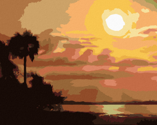 Zuty - Paint by Numbers - DUSK ON THE LAKE (D. RUSTY RUST), 40x50 cm