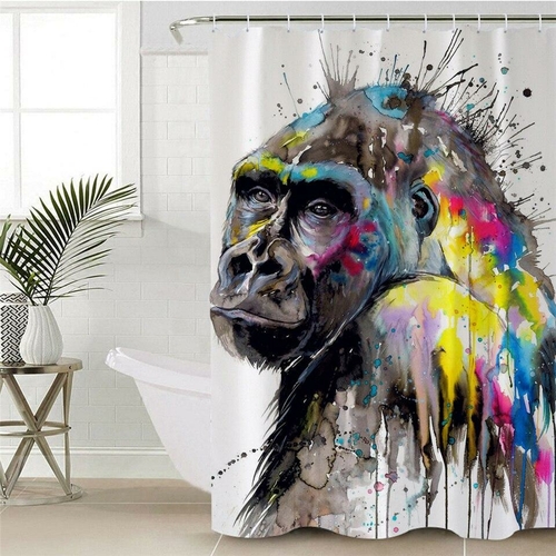 Art Painting Gorilla Shower Curtain