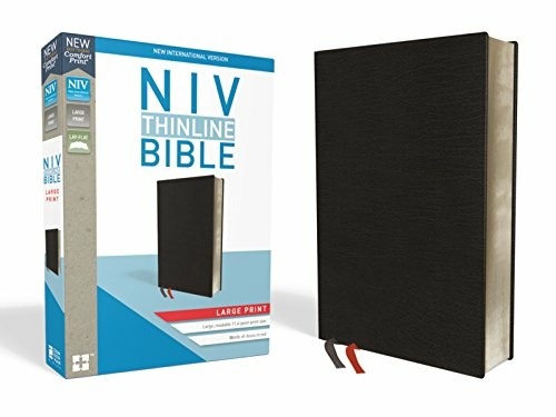 Zondervan 178996 Large Print Black Bonded Leather NIV Thinline Bible