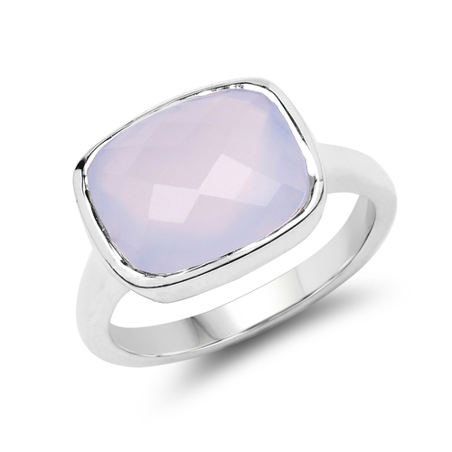 4.12 Carat Genuine Blue Chelcedonia .925 Sterling Silver Ring
