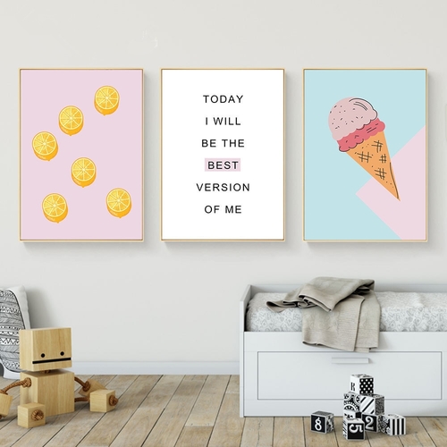 Cartoon Food Ice Cream Motivational Wall