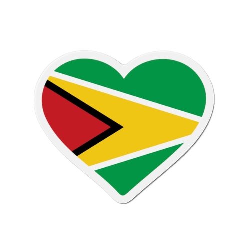 Aimant Coeur Drapeau du Guyana en plusieurs tailles