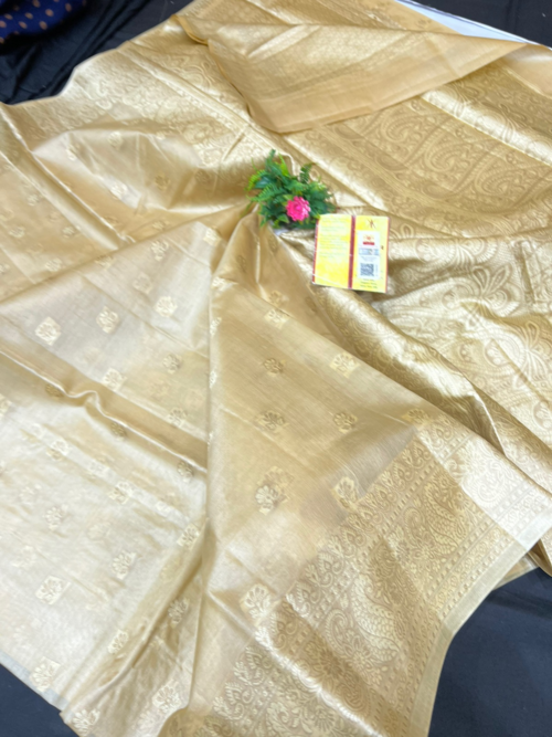 Women's pure tasaar alfi boti sareeCream