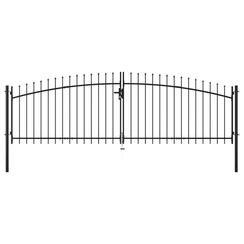 Double Door Fence Gate with Spear Top 13.1'x5.7'